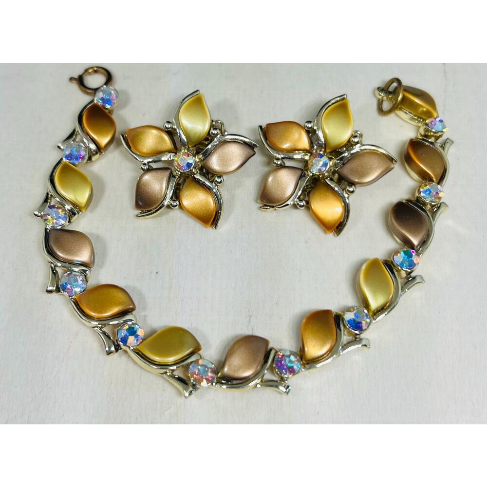 Karu bracelet, karu earrings, karu jewelry, jewelry set, vintage bracelet